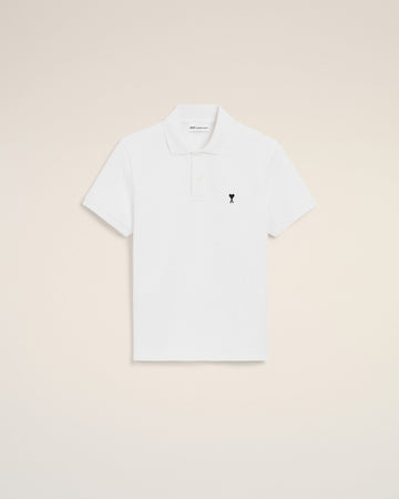 White Cotton Short Sleeves Ami De Coeur Polo Shirt