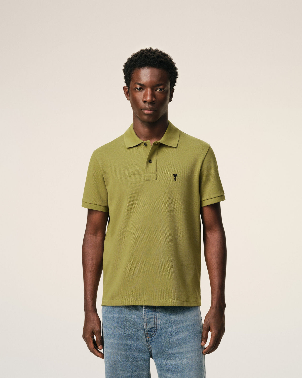 Green Cotton Short Sleeves Ami De Coeur Polo Shirt