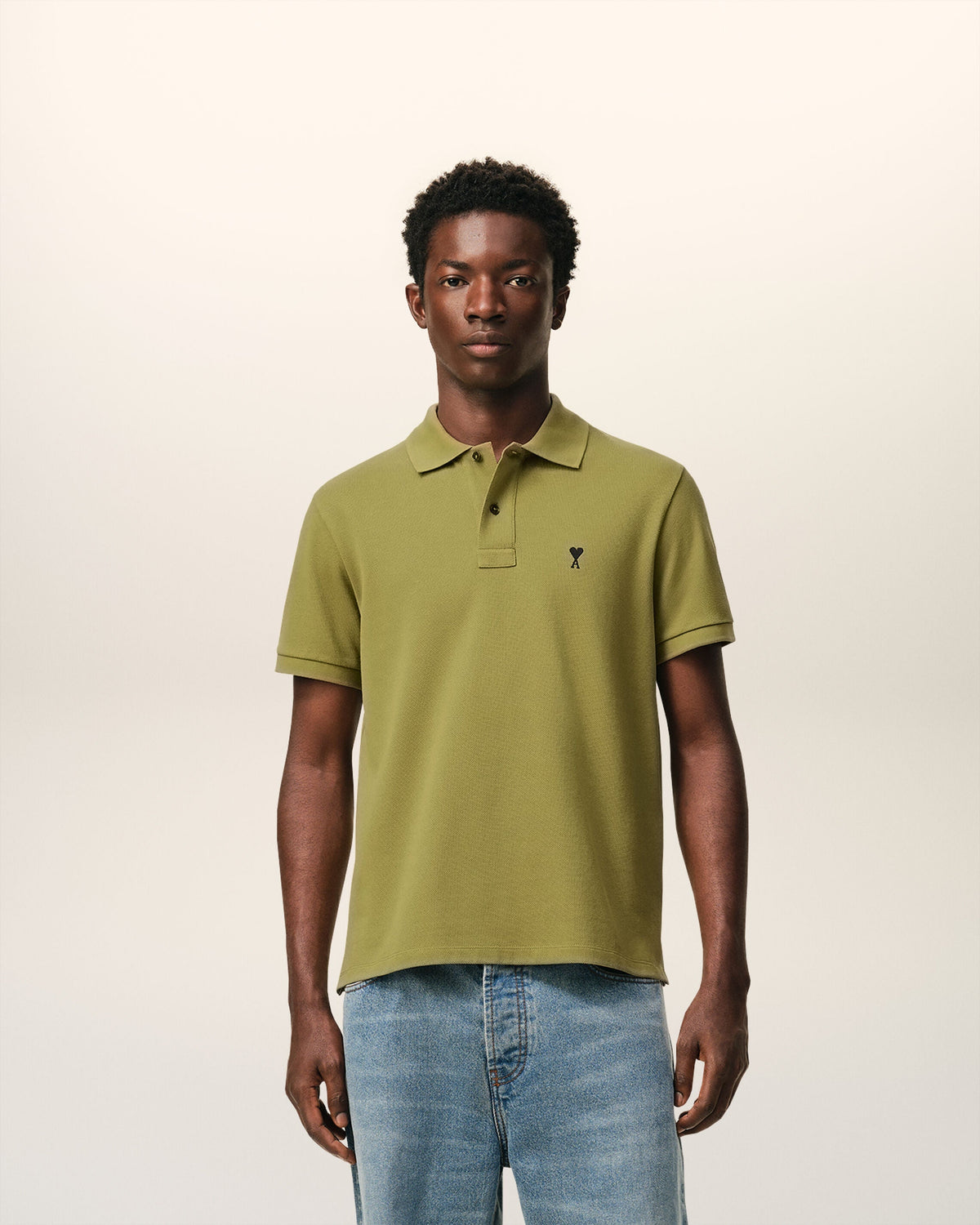 Green Cotton Short Sleeves Ami De Coeur Polo Shirt