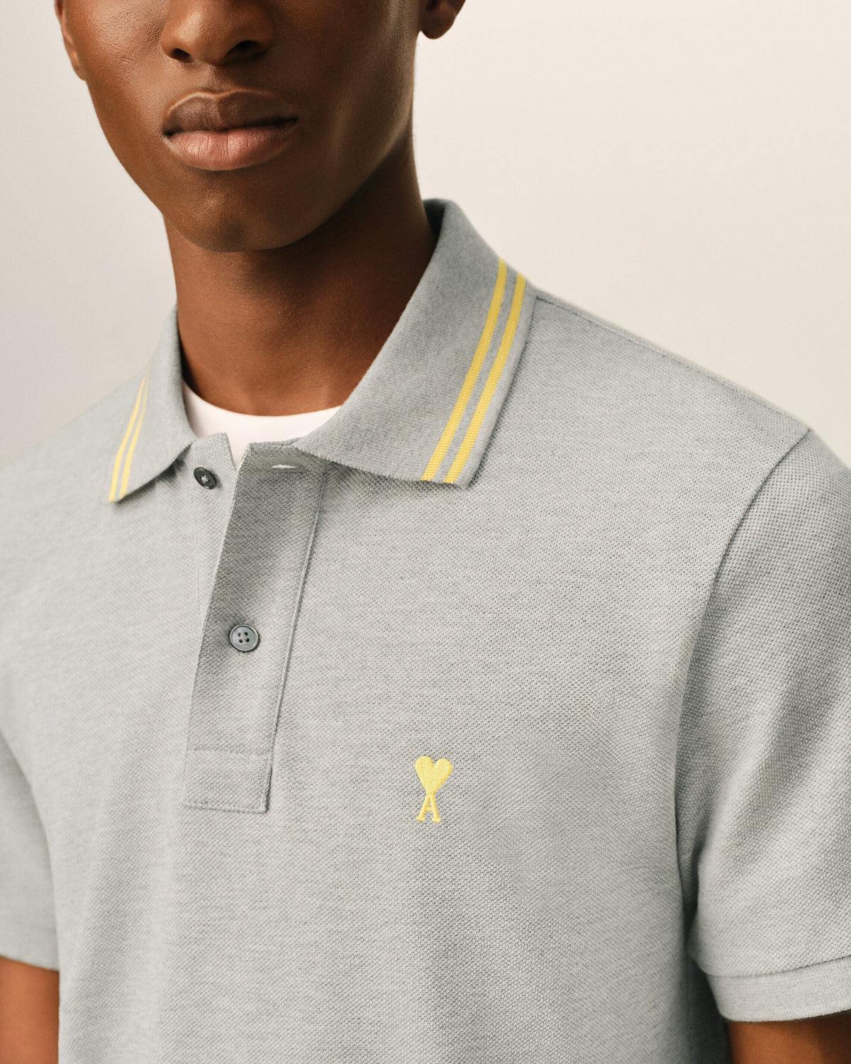 Grey Cotton Ami De Coeur Polo