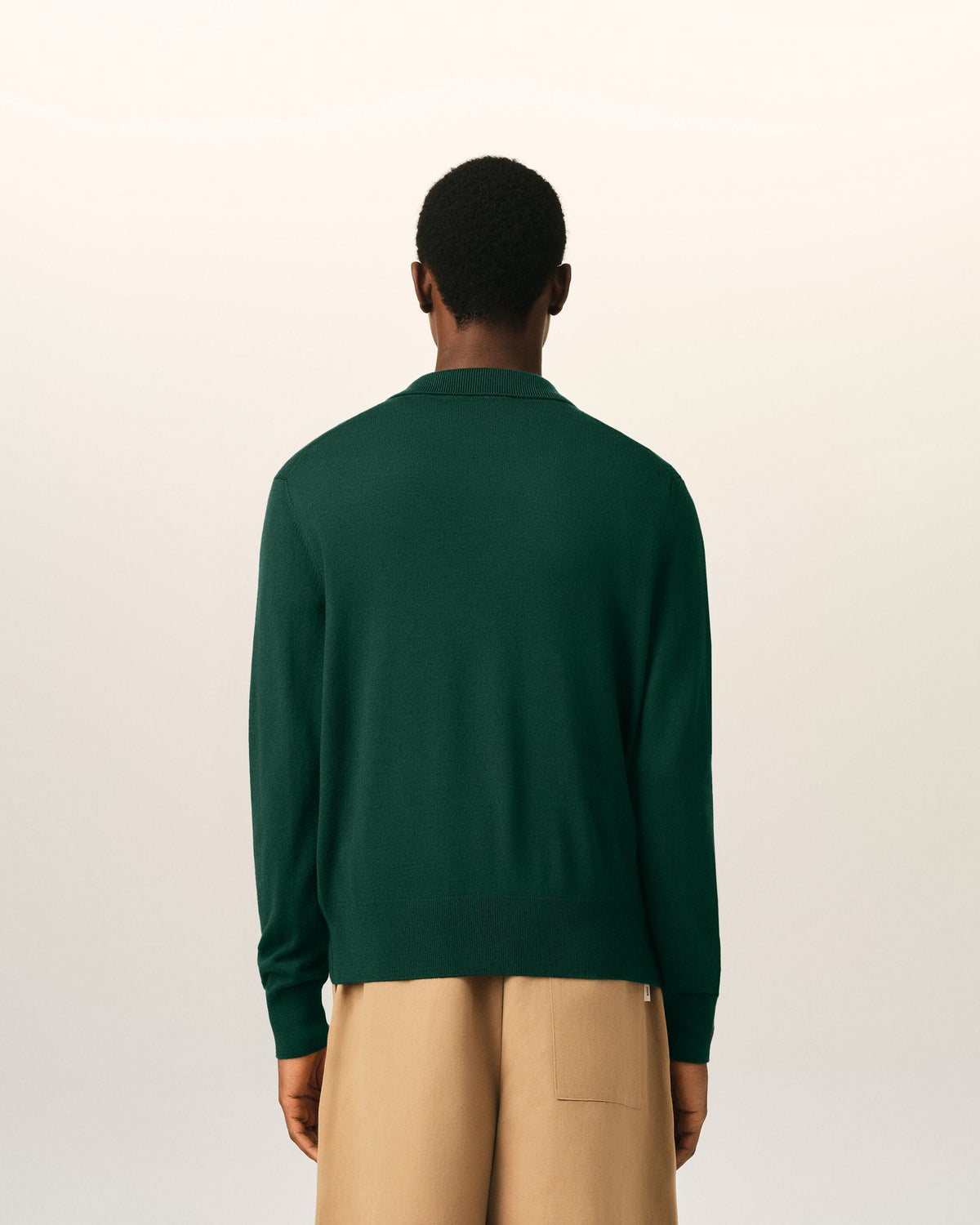 Green wool polo with Ami de Coeur