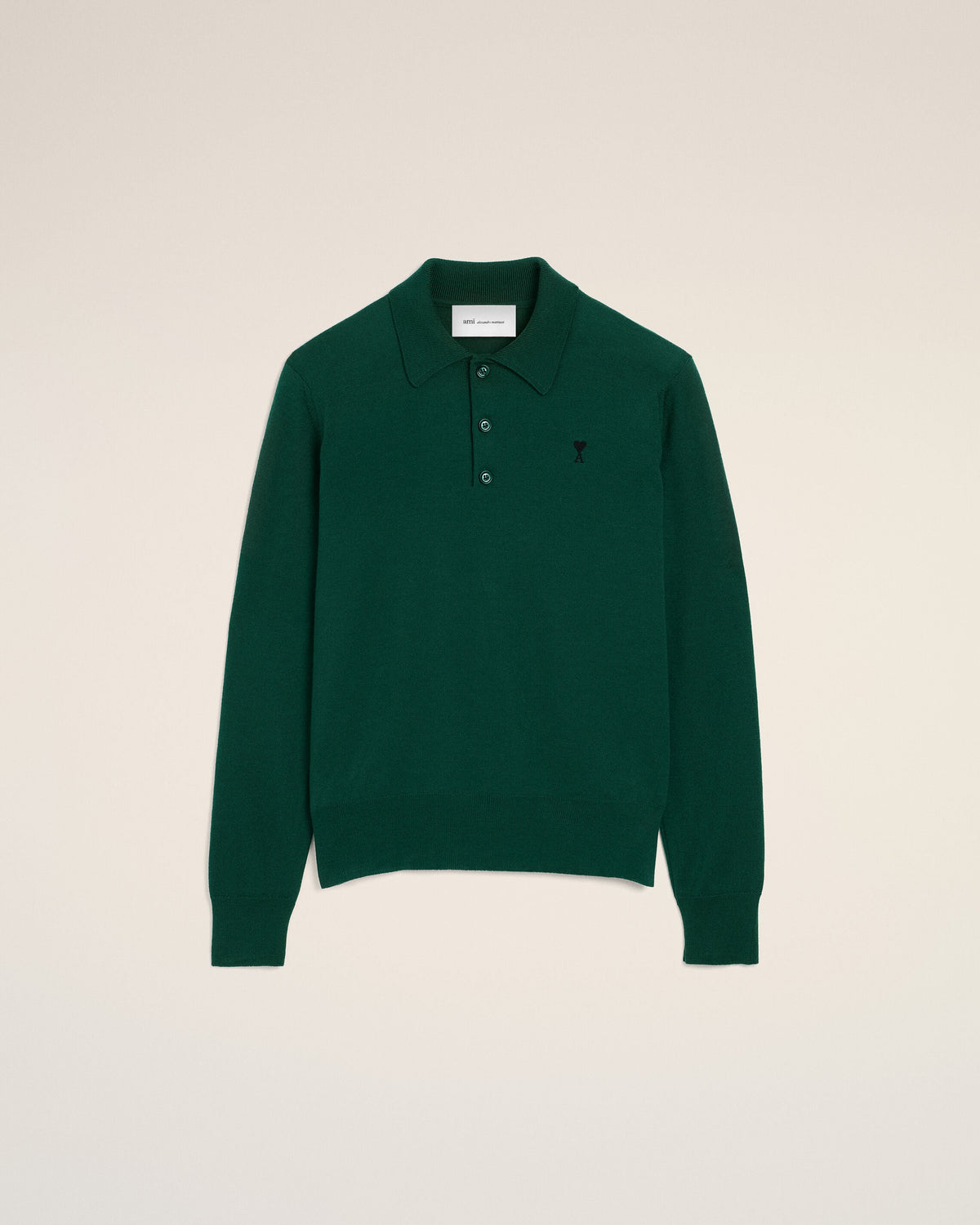 Green wool polo with Ami de Coeur