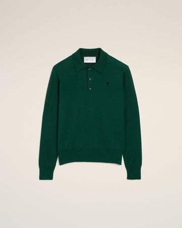 Green wool polo with Ami de Coeur