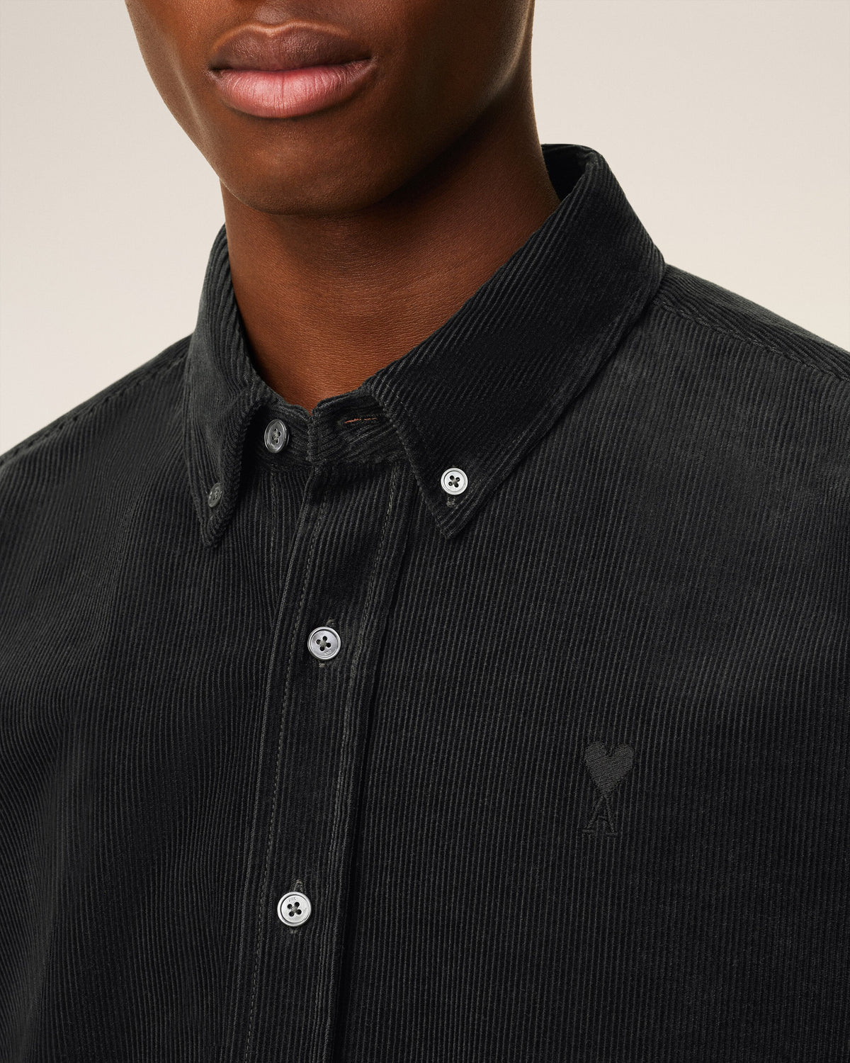 Black Cotton Button Down Ami De Coeur Shirt
