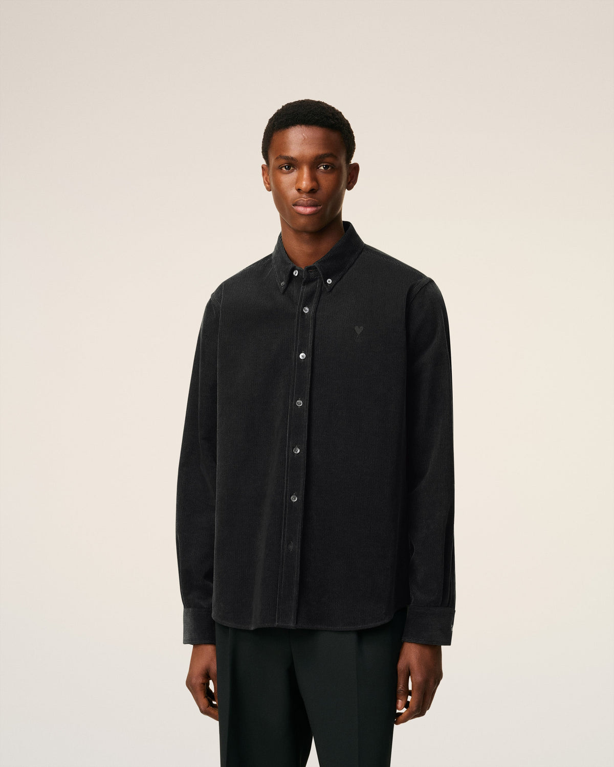 Black Cotton Button Down Ami De Coeur Shirt