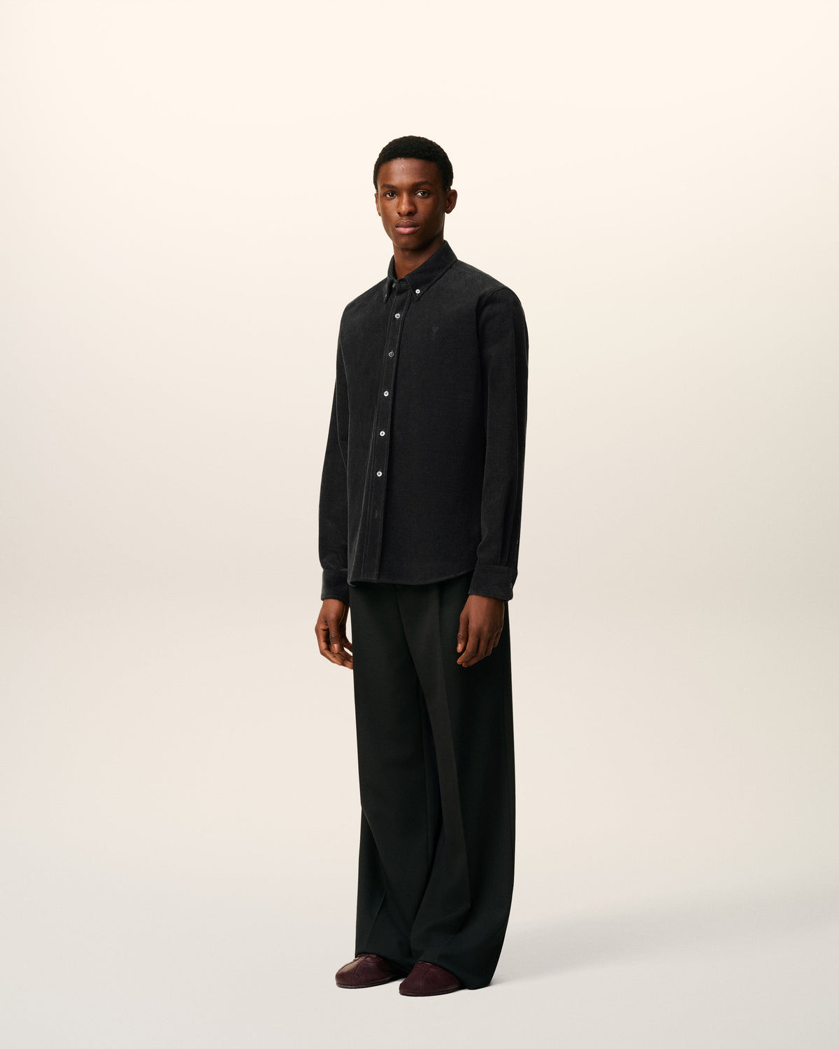 Black Cotton Button Down Ami De Coeur Shirt