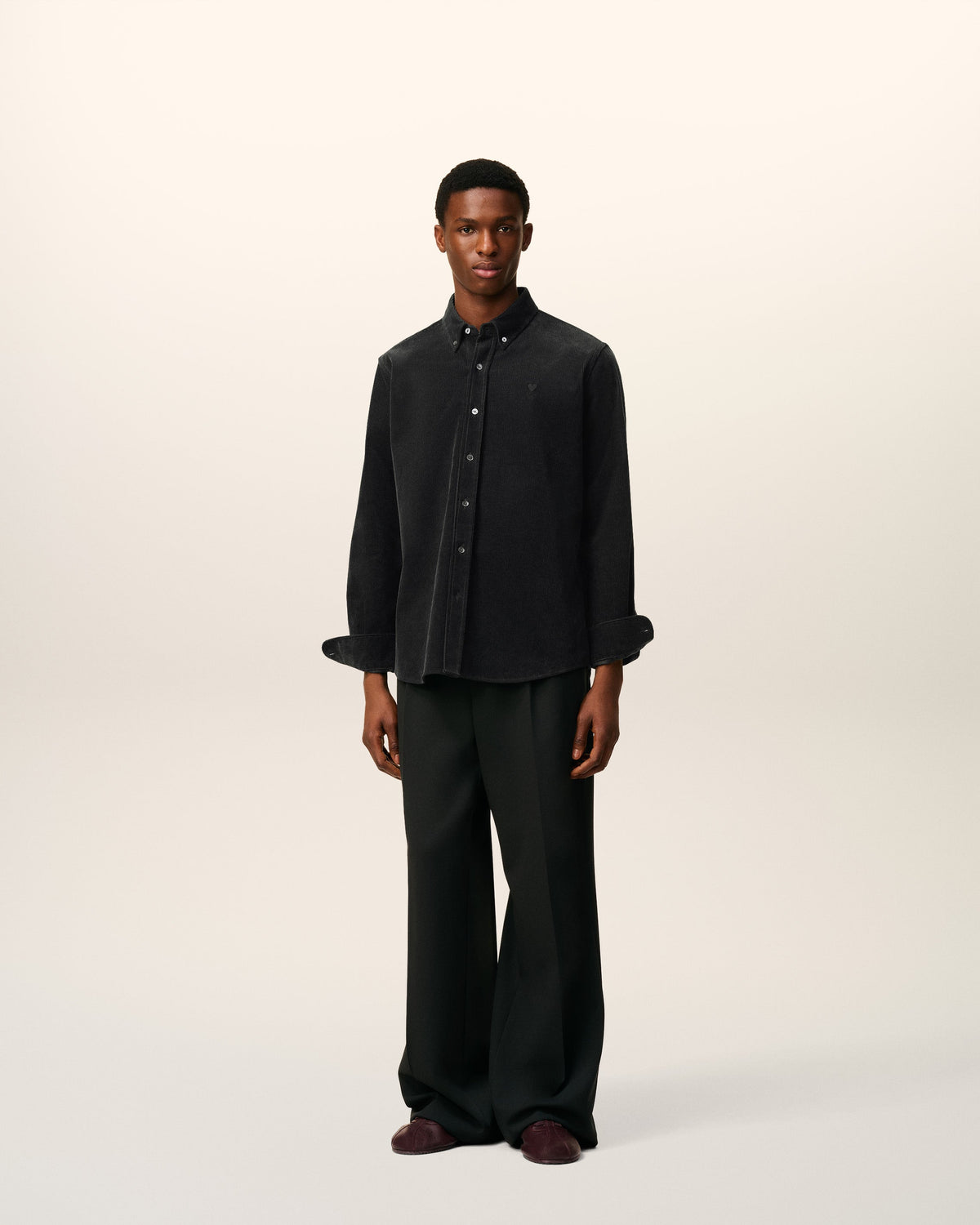 Black Cotton Button Down Ami De Coeur Shirt