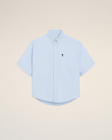 Blue Cotton Boxy Embroidered Ami De Coeur