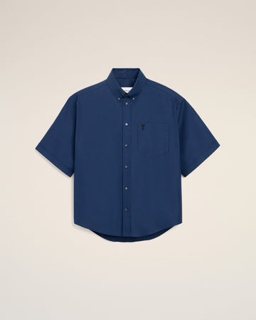 Blue Cotton Boxy Embroidered Ami De Coeur