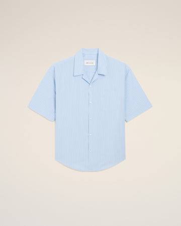 Blue Cotton Short Sleeve Ami De Coeur Boxy Shirt