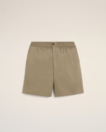 Green Cotton Elasticated Waist Shorts