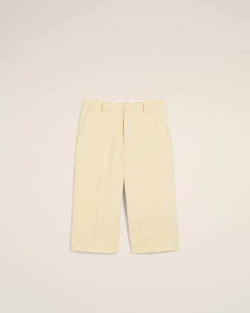 Yellow Wool Wide Bermuda
