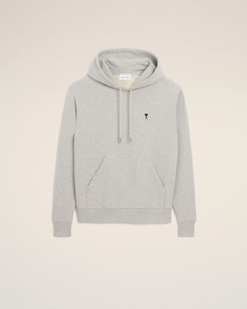 Grey Cotton Contrasted Ami De Coeur Hoodie