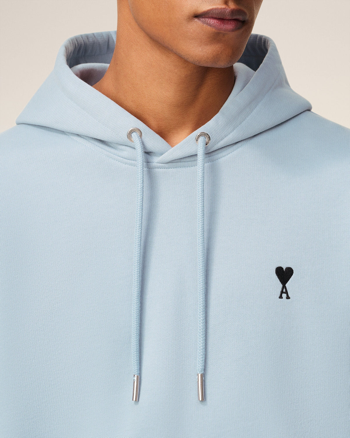 Blue Cotton Contrasted Ami De Coeur Hoodie