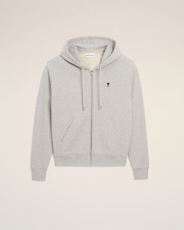 Grey Cotton Contrasted Ami De Coeur Hoodie