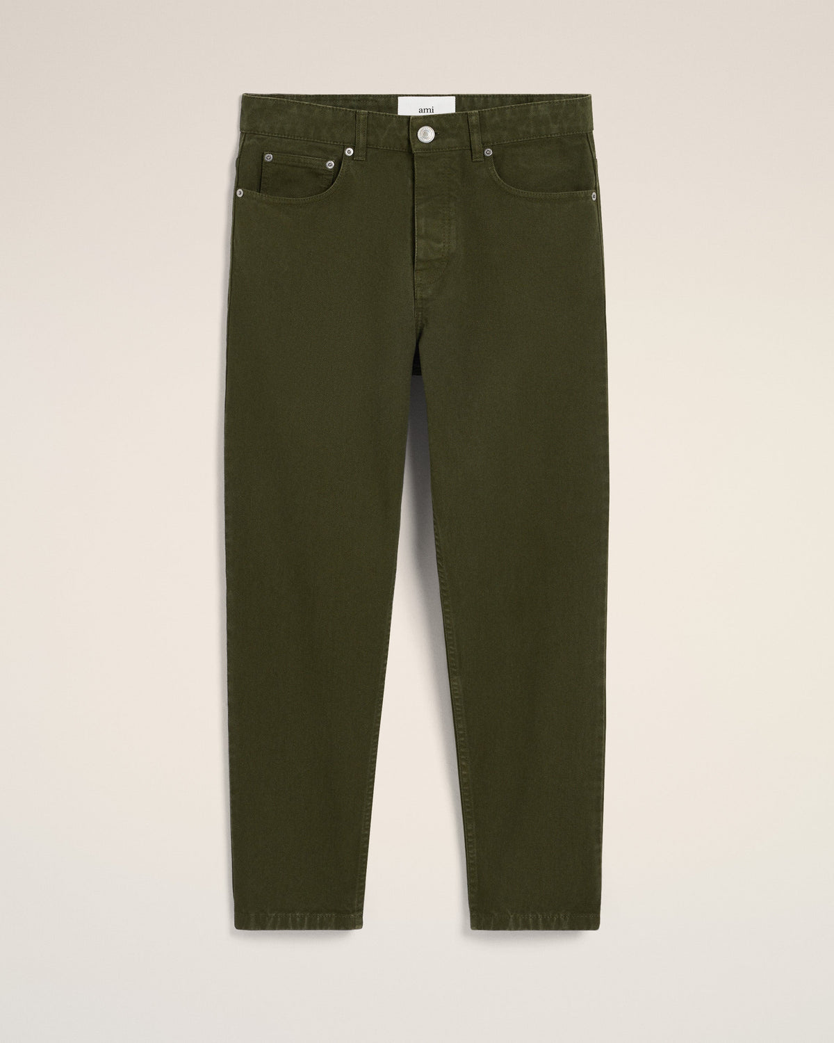 Green Cotton Tapered Fit Jeans