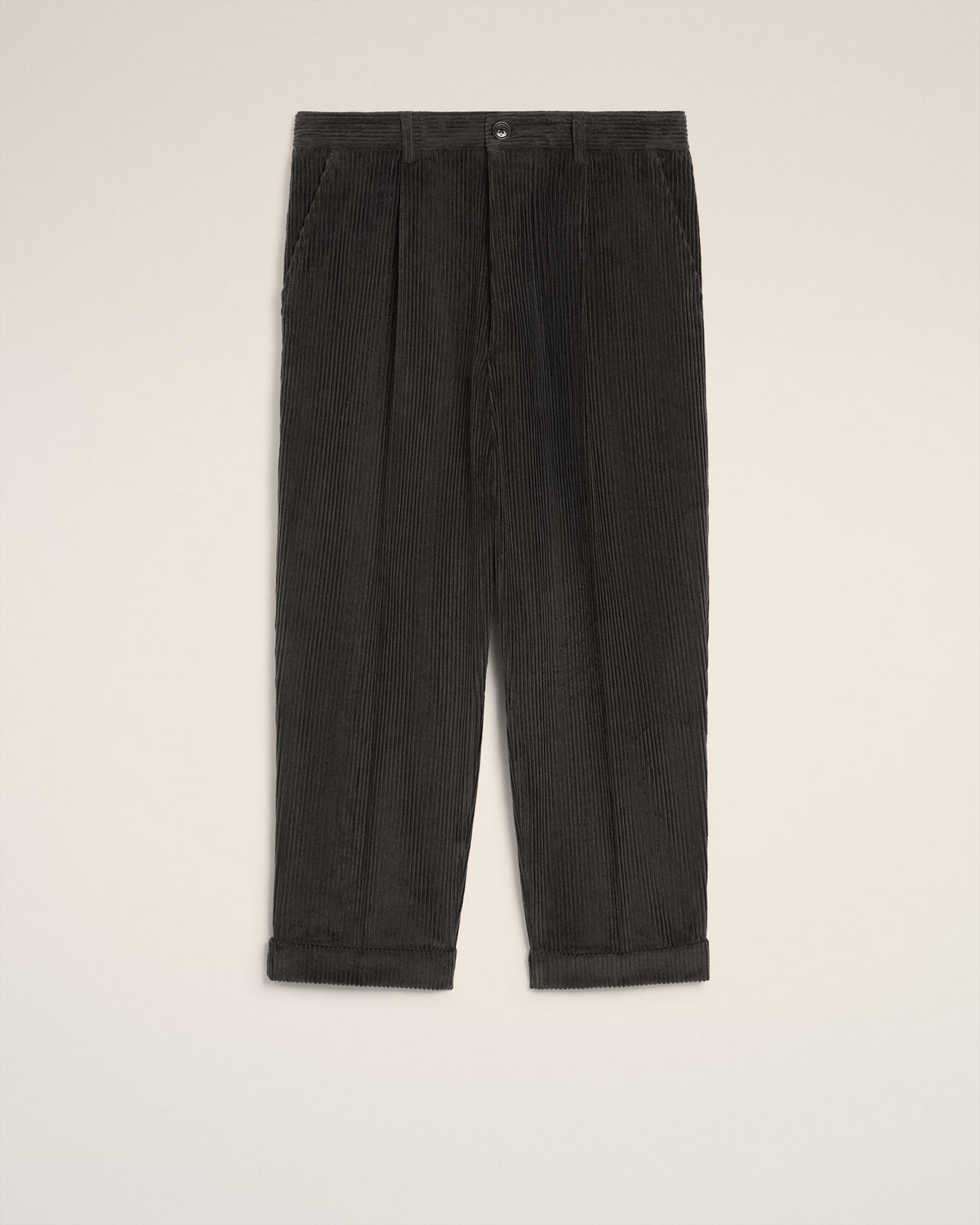 Black Cotton Carrot Oversized Trousers