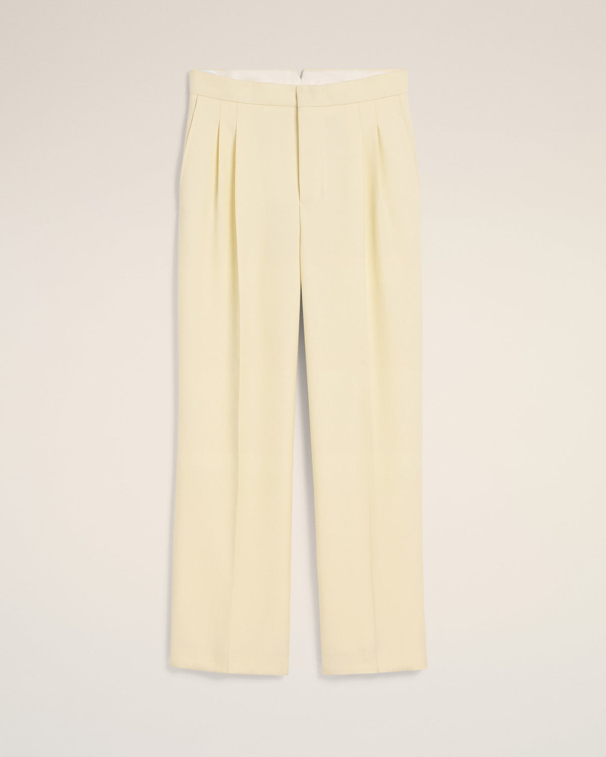 Yellow Wool Large Fit Trousers
