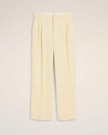 Yellow Wool Large Fit Trousers