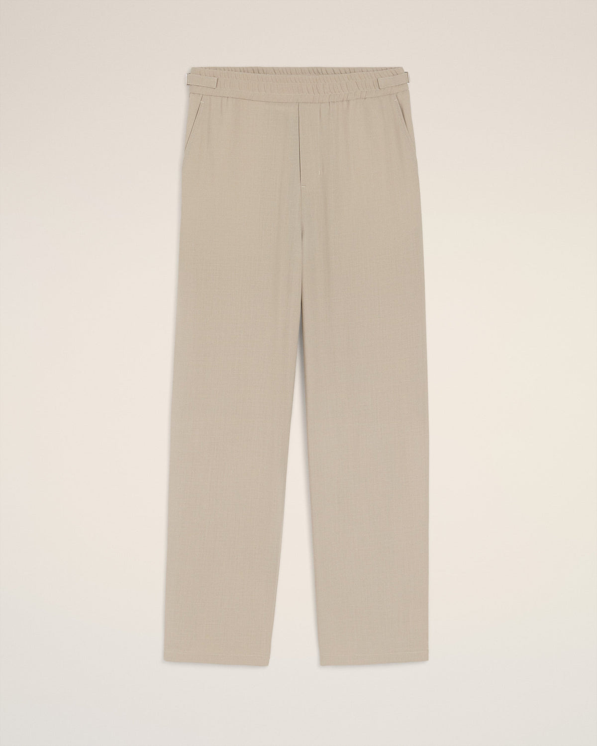 Beige Wool Elasticated Trousers