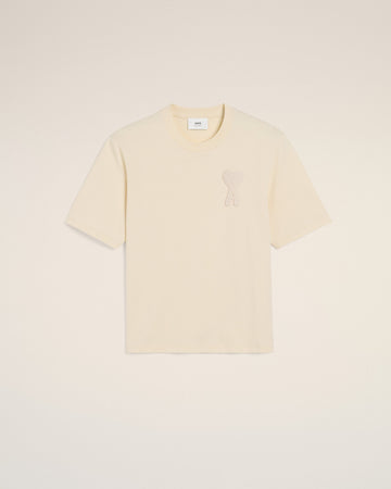 Beige Cotton Ami de Coeur Patch T-Shirt