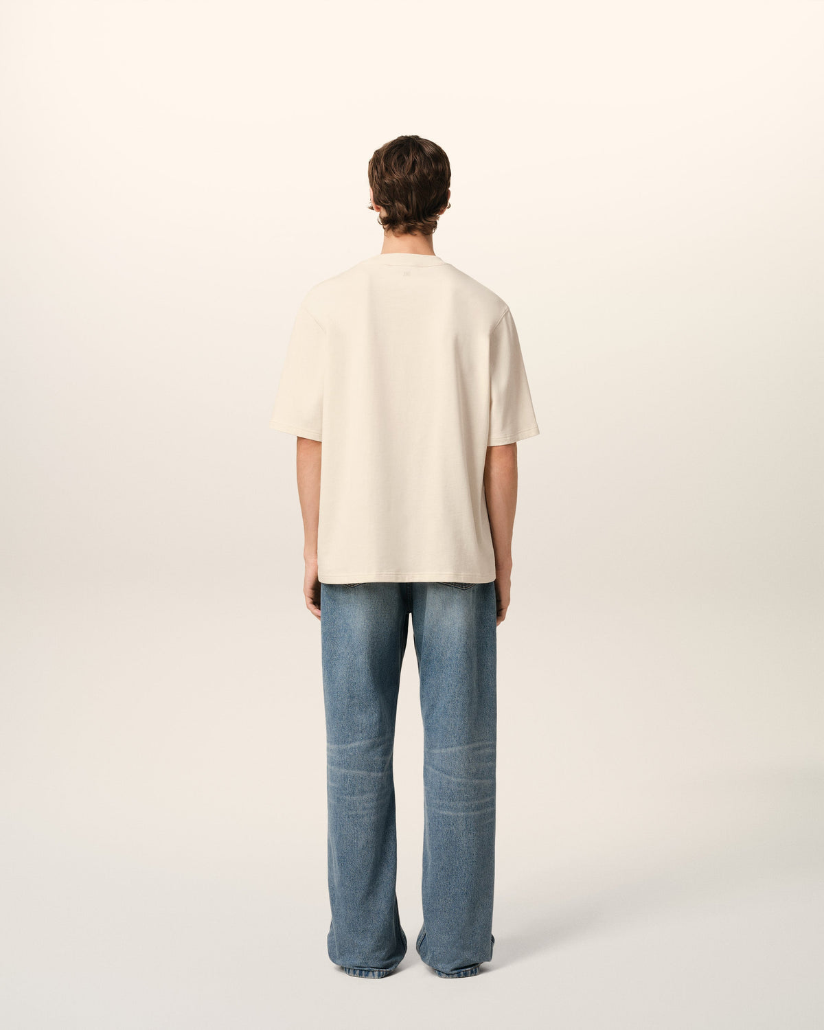 Beige Cotton Ami de Coeur Patch T-Shirt