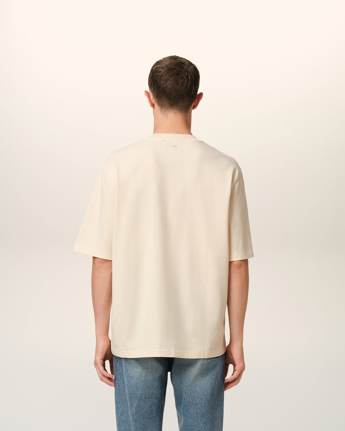 Beige Cotton Ami de Coeur Patch T-Shirt