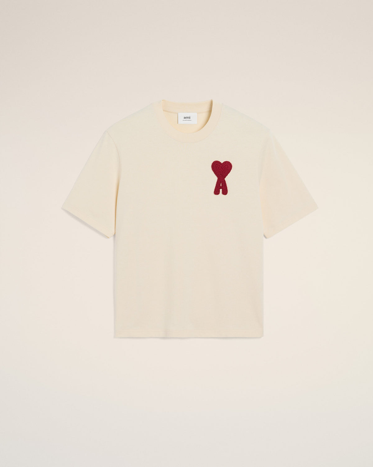 Beige Cotton Ami de Coeur Patch T-Shirt