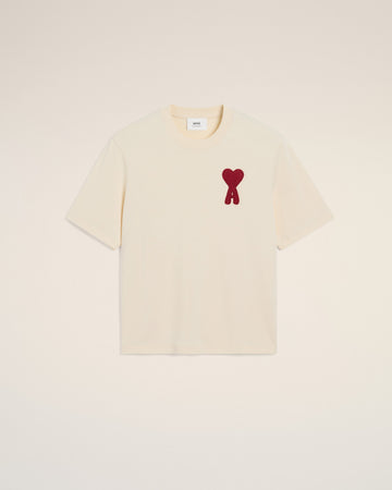 Beige Cotton Ami de Coeur Patch T-Shirt
