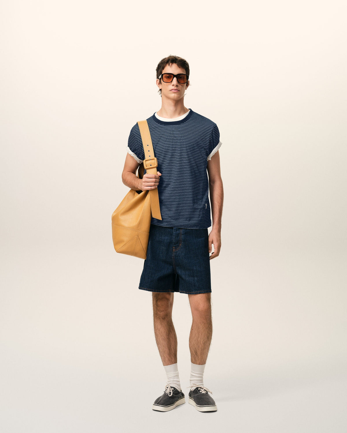 Blue Striped Cotton Ami De Coeur T-shirt