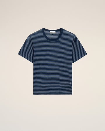 Blue Striped Cotton Ami De Coeur T-shirt