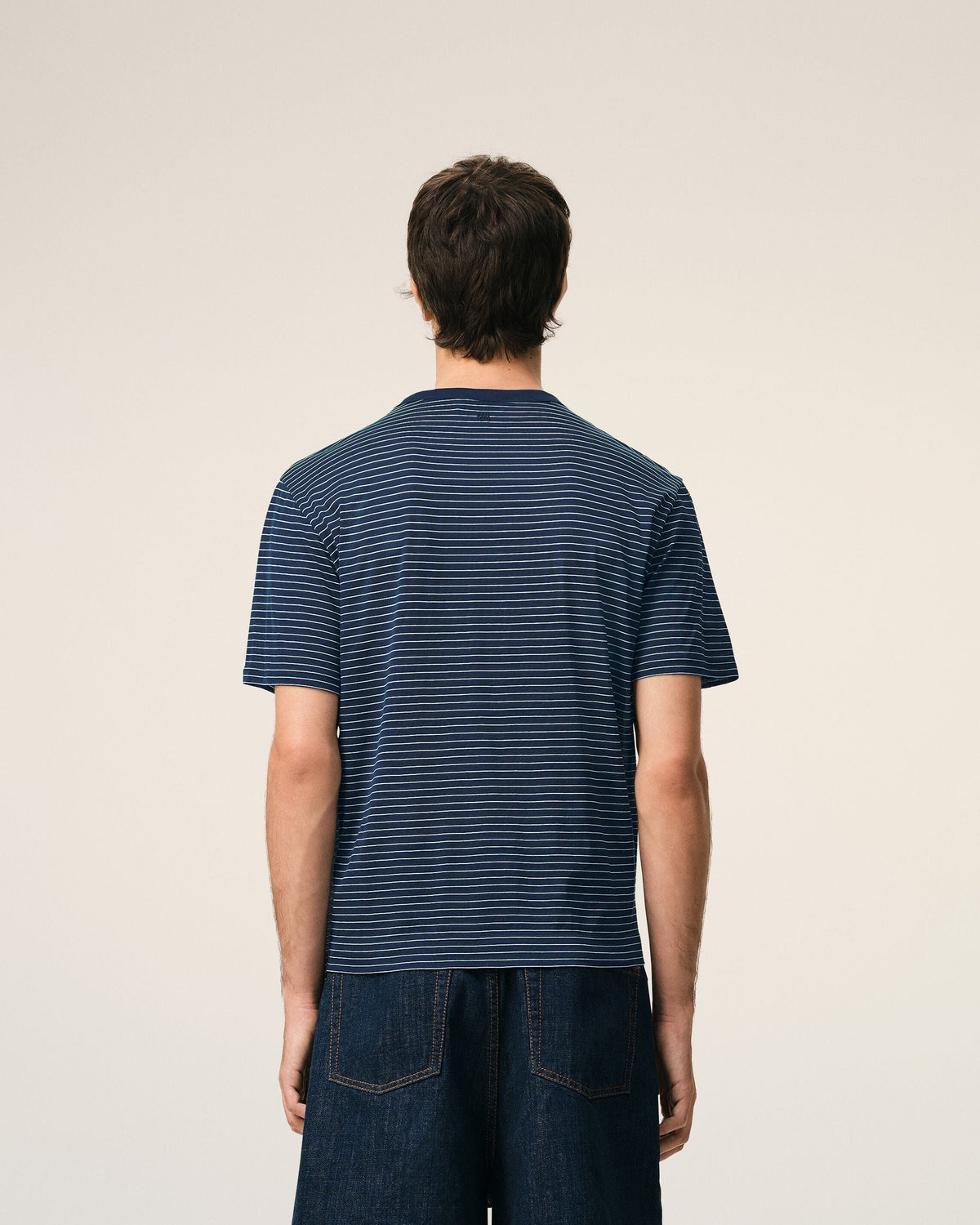 Blue Striped Cotton Ami De Coeur T-shirt