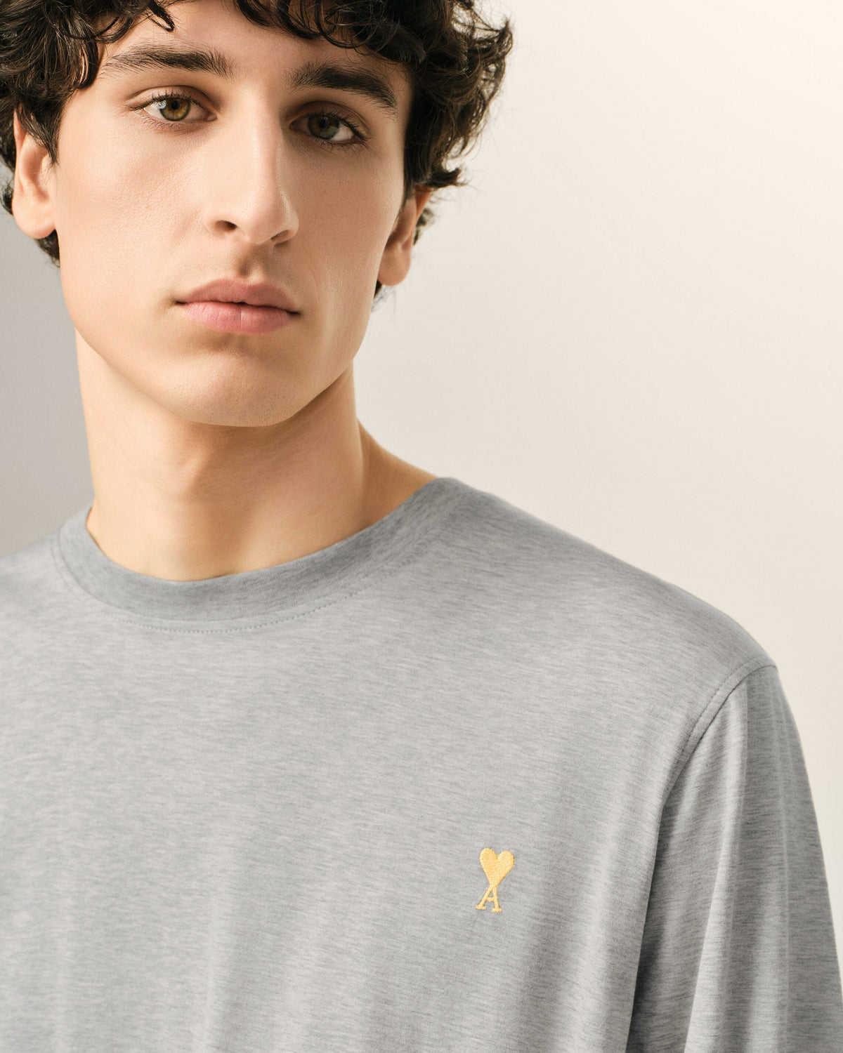 Grey Cotton Double-Sleeve Effect Ami De Coeur T-Shirt