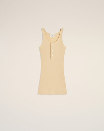 Beige Light Ribbed Jersey Tanktop