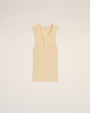 Beige Light Ribbed Jersey Tanktop