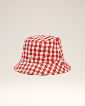 Plaid Red Wool Bucket Hat