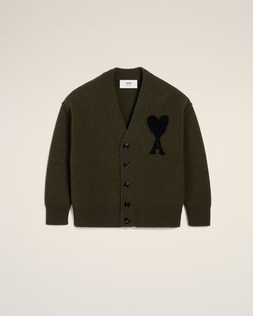 Khaki Wool Ami De Coeur Cardigan