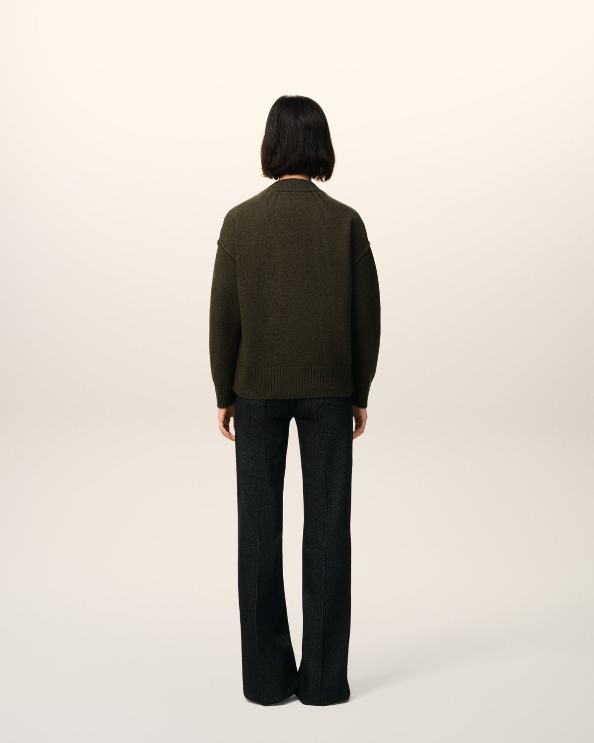 Khaki Wool Ami De Coeur Cardigan