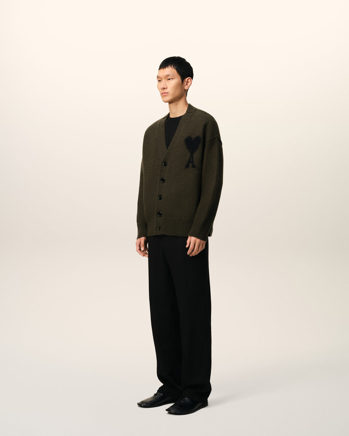Khaki Wool Ami De Coeur Cardigan