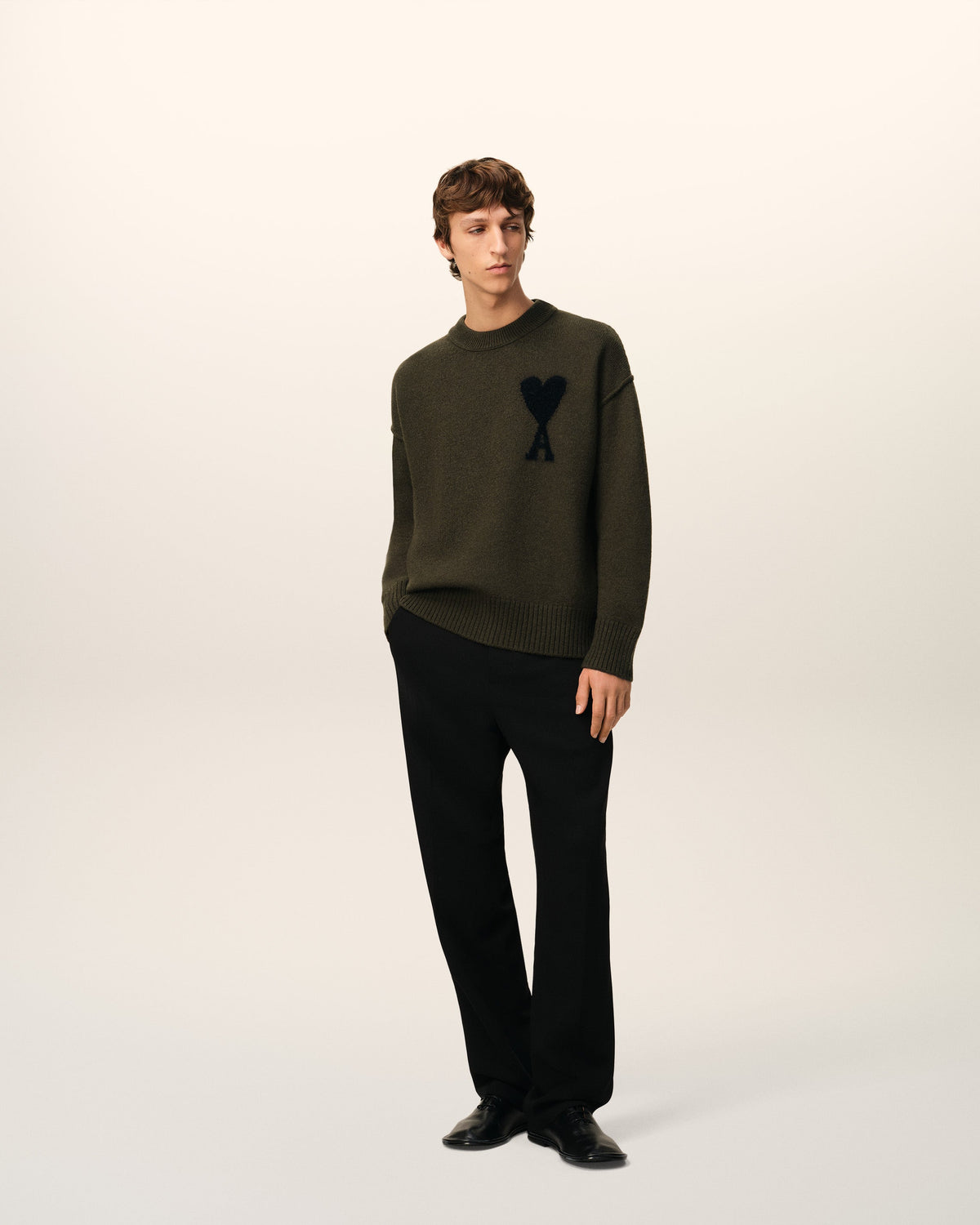 Khaki Wool Ami De Coeur Sweater