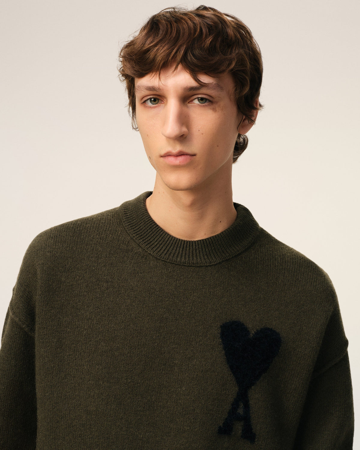 Khaki Wool Ami De Coeur Sweater