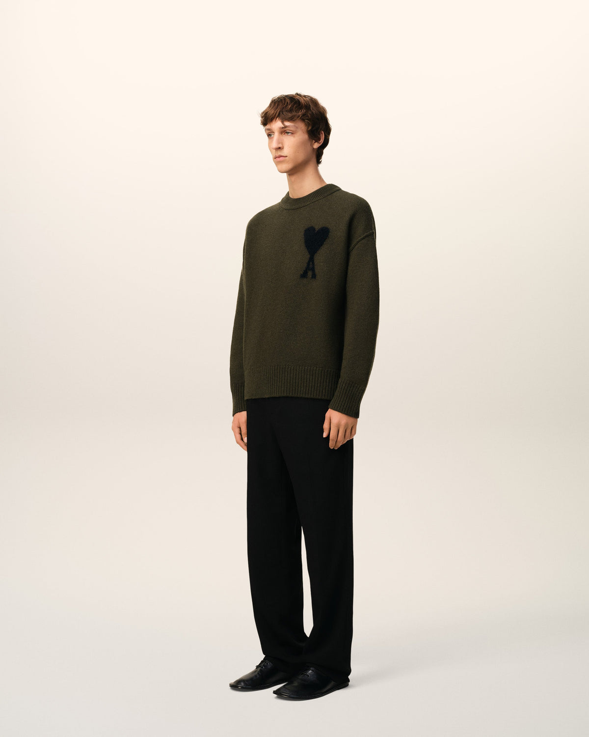 Khaki Wool Ami De Coeur Sweater