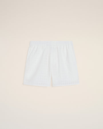 White Cotton Large Fit Shorts