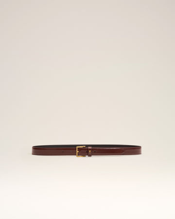 Burgundy Glazed Leather Paris Paris 25 Mm Belt