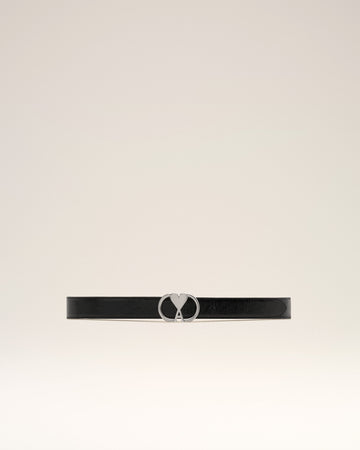 Black Leather Ami de Coeur Belt