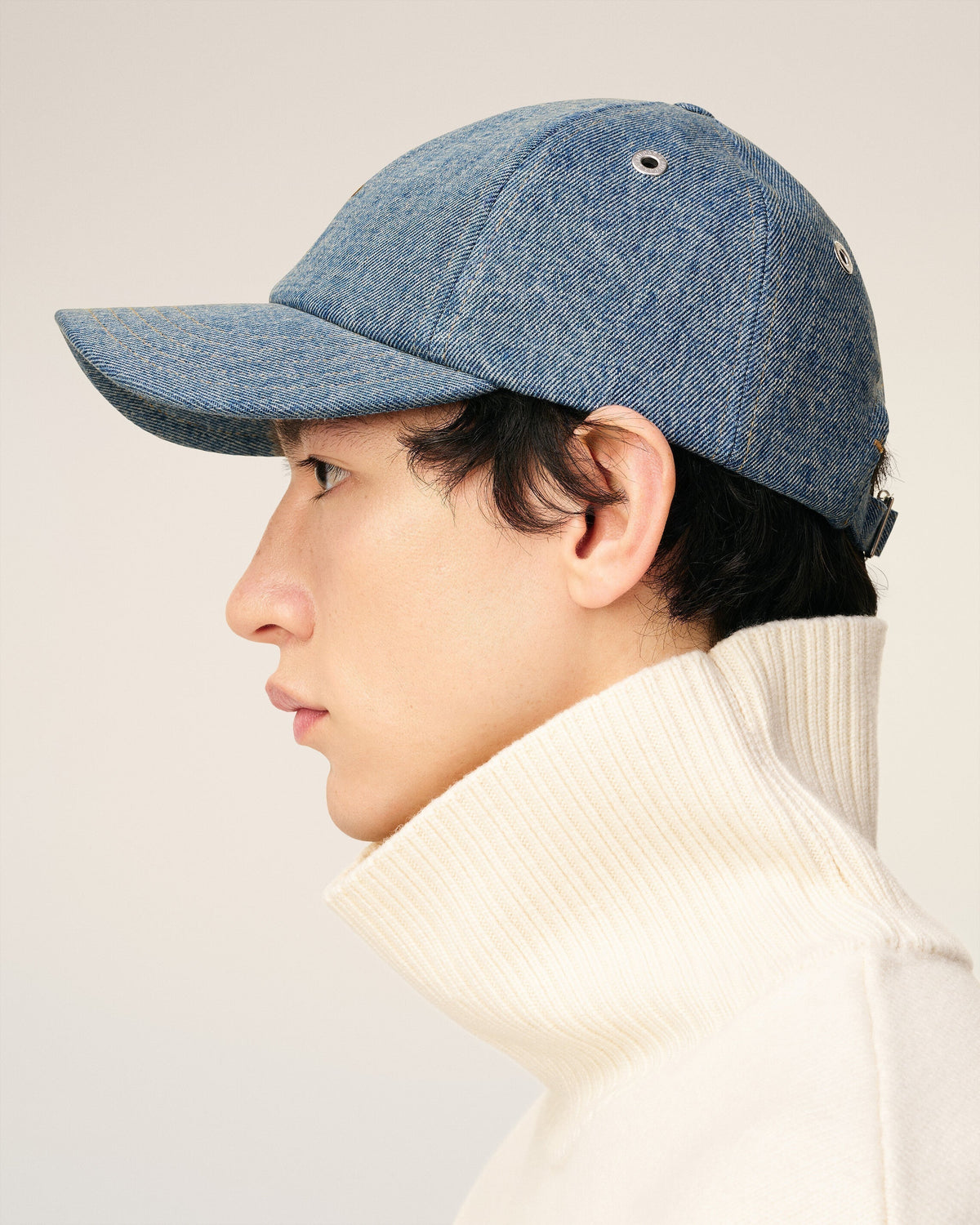 Blue Cotton Ami De Coeur Embroidery Cap