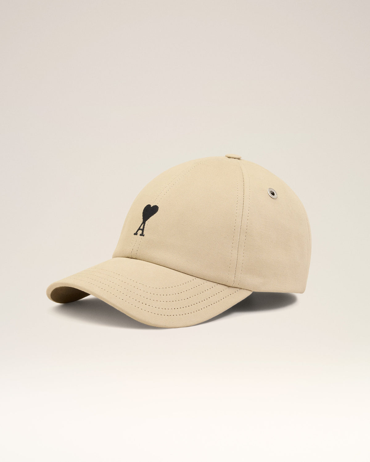 Beige Cotton Ami De Coeur Embroidery Cap