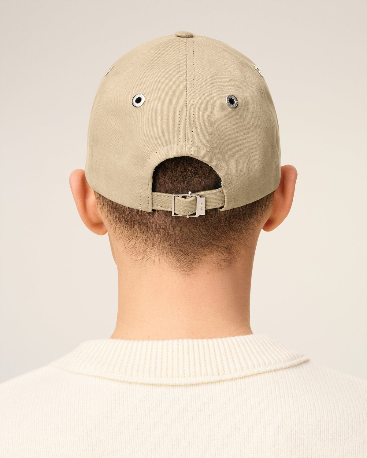 Beige Cotton Ami De Coeur Embroidery Cap