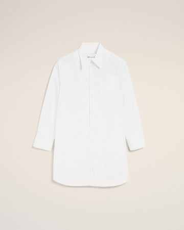 White Cotton Ami De Coeur Wide Shirt Dress