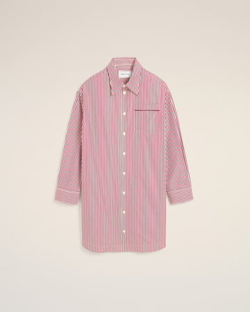 White striped cotton shirt dress with Ami de Coeur arrow
